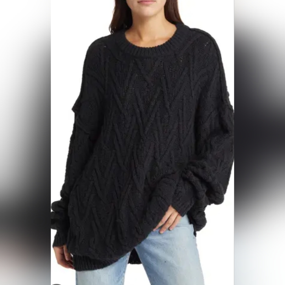 FREE PEOPLE Isla Cable Knit Sweater SIZE XS